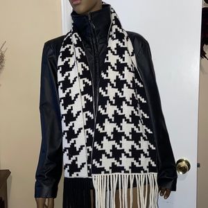 Black leather jacket.